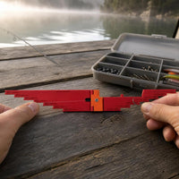 Multifunctional Folding Fishing Line Ruler Board with Knot Tyer and Hook Distance Measurer