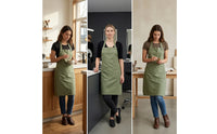 Lightweight Crossed-Back Apron Adjustable Apron with Pocket Split Hem Workwear Soft for Baristas