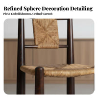 Vintage Inspired French design Woven Armchair Multipurpose Dining Seat Curved Armrests Single Seater Reinforced Frame for Design aficionados, Interior Decorators, Study Room, Bedroom, perusing corner, Entryway