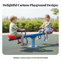 Safety Handles Double coil Rider creature Shape Rocking Toy Sturdy Construction Playground Equipment Comfortable Backrests for Kindergarteners, Preschoolers, Kindergarten, Community Space, Backyard, Indoors