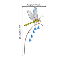Dragonfly Garden Stake with Flower Charms Iridescent Dragonfly Planter Pot Stake Decorative for Planters