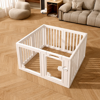 White Plastic Rabbit Enclosure, Modular Playpen 8 Panels 50×60cm, Indoor Outdoor Play Area for Small Animals, with Accessories