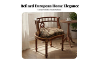 American Design Accent Furniture Set Handcrafted Upholstered Chair and Table Set Gold Accents Seating Group for Adults, Balcony, Reception Area