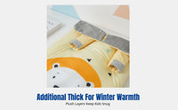 Infant Sleeping Bag, Anti-Kick Quilt, Thick Thermal, Autumn Winter, Cartoon Animal, Removable Shoulder, Breathable, for Children