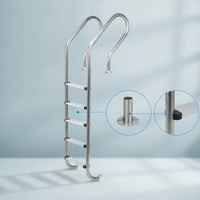 Easy to Install Stainless Steel Pool Ladder Rustproof Pool Ladder with Handrails Stable Step Long-Lasting for Spa