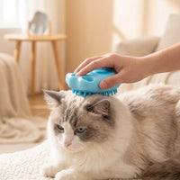 Cat Brush for Short Haired Cats and Long Haired Cats, Paw Shape Cat Grooming Brush with Soft Silicone Bristles, Multi-functional Pet Grooming