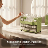Tiered Cosmetic Case with Drawers Compartmentalized Design for Bedroom, Students