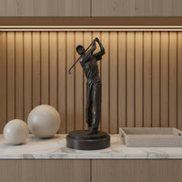 copper Golfer Figurine Gift Idea Golfer Figurine Detailed Sculpting Golf Player Statue for Office