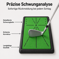 Golf mat with swing path display, non-slip rubber base, golf practice mat for garden & home, golf simulator mat for technique practice