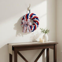4th of July Wreath Vibrant Colors Independence Day Front Door Decor Festive Red White and Blue Hanging Decor