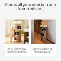 Space-Saving Multi-Functional Cat Tree & Fabric Cat Tower