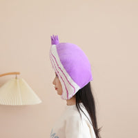 Soft Toy Onion Hat Violet Striped Onion Head Hat Small Tuft Realistic Detailing for Photo Prop