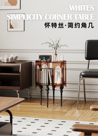 亚克力沙发边几轻奢卧室床头柜创意角几现代简约边柜零食柜收纳柜 怀特丝·简约角几【黑水晶】