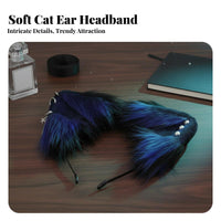 Doll-Like Design Young Cat Ear Headband Realistic Look Faux Cat Ear Headband Cosplay Ears Hair Hoop Lifelike Faux Creature Ears