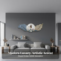 3D Feather Wall Sculpture Modern Design Bedroom Headboard Art Minimalist Light-up Feather Wall Art for Adults, Couples, Living Room, Lounge, Hallway