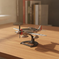 Collectible P-47D Thunderbolt Model Silver-Finish Fighter Aircraft Model with Stand Detailed True-to-Scale for Aviation Enthusiasts, Collectors, History Buffs, Desk Display, Shelf Decor, Office