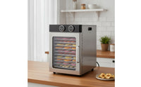 Stainless Steel Food Dehydrator Countertop Food Dehydrator with Glass Door Digital Appliance 800W for Pet Owners