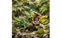Fisherman Figurine with Fishing Rod Stone-Look Fisherman Statue Tranquil for Gardeners, Collectors, Bonsai, Rock Garden, Aquarium