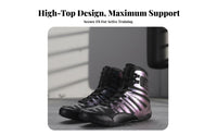 High-Tall Boxing Shoes Thick Sole men's Boxing Shoes Ankle Support Fighting Arts Training Sneakers for Wrestlers, Fighters, Gym, Competition
