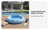 Foldable Round Inflatable Tanning Pool Portable Inflatable Tanning Pool Built-in Cup Holders for Couples, Tanners, Backyard, Beach, Vacation