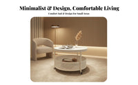Light Luxury Design 2-Tier Round Rolling Trolley Mobile Design 2-Tier Rolling Trolley Versatile Use Side Table Sturdy Construction for Apartment Dwellers, Interior Decorators, Party Hosts, Living Room, Small Areas, Bedroom, Kitchen
