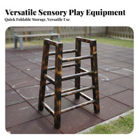 Modular Climbing Frame Set Develops Hand-Eye Coordination Sensory Training Playset Grass Block and Ladder Climber for Outdoor, Playground