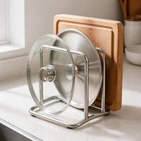 Stainless Steel Kitchen Countertop Lid and Cutting Board Rack