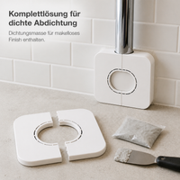 45° Angled Wall Drain Pipe Cover for 50-75mm Pipes - Decorative Flange for Wall-Mounted Plumbing