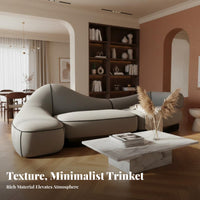 Curved billow Sofa Irregular Shape Curved Chaise Sectional Modern design Upholstered Couch for Homeowners, Adults, Living Room, Reception Bedroom