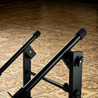 Adjustable X Style Keyboard Stand Heavy Duty Double Tier Keyboard Stand Non-Slip Feet for Studio