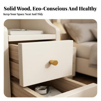 Sturdy Construction Narrow Bedside Table Easy to Clean Slim Space Storage Cabinet Rounded Corners Slim Bedside Cabinet with Drawers No Assembly Required for Apartment Dwellers, Homeowners, Students, Dorm Room, Corner