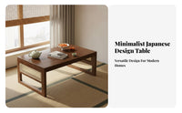 Space-Saving Solid Wood Tatami Table Multi-Functional Tatami Sitting Table Strong Load-Bearing Foldable Low Profile Desk Easy to Clean for Apartment Dwellers, Renters, Students, Balcony, Small Apartments, Living Room, Bedroom