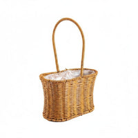 Handmade Handwoven Flower Basket Decorative Rattan Flower Basket Multifunctional Lightweight