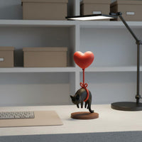 Floating Feline Statue Mini Size Creature Sculpture Glossy Finish for Table