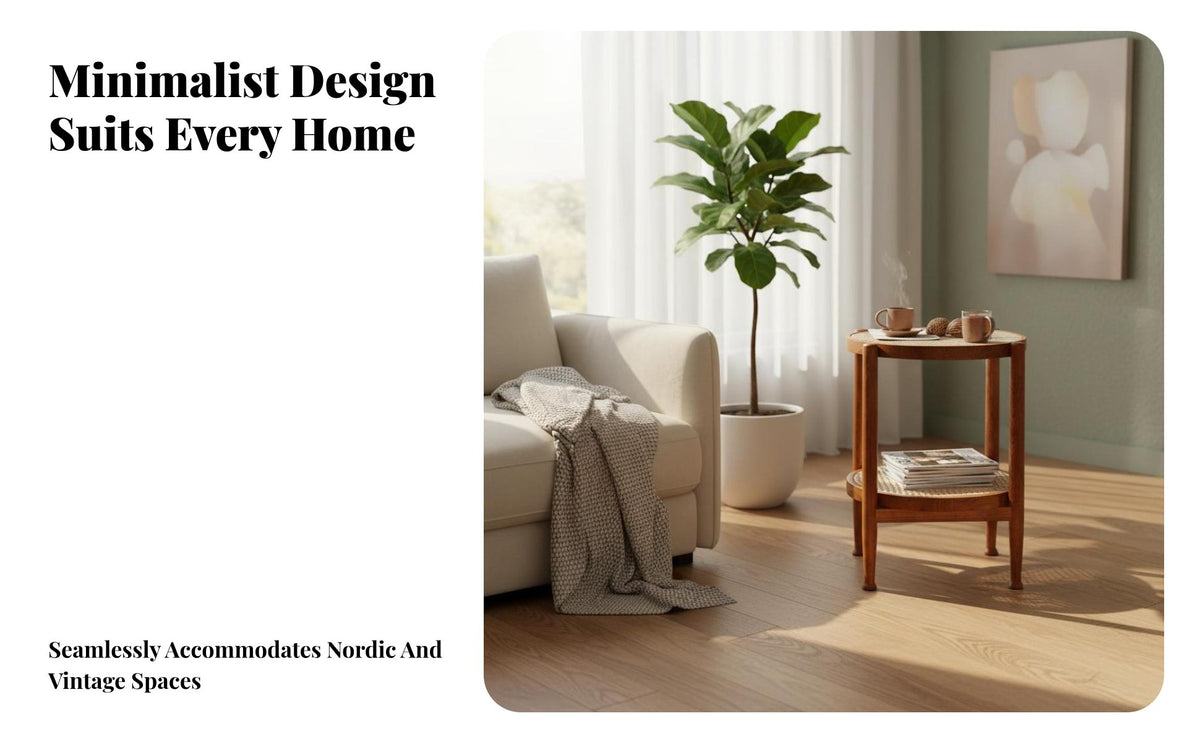 Woven Design Rattan Storage Table Vintage Design Round Rattan Storage Table Versatile Use Nightstand Compact for Homeowners, Renters, Adults, Living Room, Sofa Side, Small Areas, Entryway