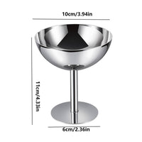 Polished Stainless Steel Dessert Cup Shatterproof Footed Dessert Cup Metal Tableware for Cafe