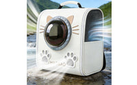 Cat Backpack Carrier Mesh Ventilation Clear Dome Pet Backpack Space Capsule Cat Carrier Structured Top Handle