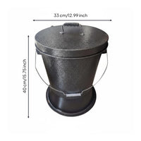 Briquettes Extinguishing Bucket Sealed Lid Airtight Briquettes Bucket Heavy Duty for Grill Establishment Owners, Restaurant