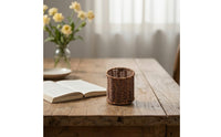 Pen Holder Cylindrical Woven Pencil Holder Boho for Vanity, Artists