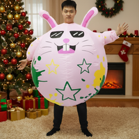Inflatable Easter Bunny Costume Holiday Themed Mounted Bunny Costume Funny Design Inflatable Hare Suit for Adults, Men, Parties, Festivals, Costume Parties, Xmas