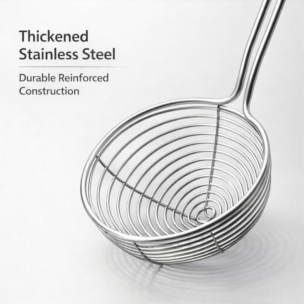 Stainless Steel Wire Skimmer Spoon, 304 Stainless Steel Strainer Skimmer, Wire Skimmer for Frying Food, Restaurant Grade Wire Strainer