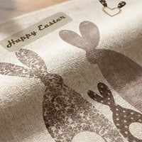 Carrots Rabbit Bunny Happy Easter Placemat Stain-Resistant Bunny Print Dining Mat Easy to Pristine Cloth Heat-Insulating Mat for Holiday Decorators, Families, Kitchen