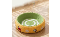 Cat Scratching Nest Woven Cat Scratcher with Teaser Toy Round for Living Room