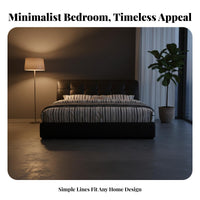 checkerboardTufted Bed Minimalist Design Tufted Storage Bed Upholstered Frame Bedroom Furniture for Apartment Dwellers, Homeowners, Guest Room, Home