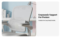 Ergonomic Design Reclining Mesh Chair with Footrest Support Computer Seat rotate casters Office Furniture Adjustable supportrests for Students, Teenagers, Adults, Studying, Study Room, Bedroom, Workplace