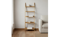 Bamboo Ladder Shelf Multi Tier Floor Standing Shelf Sturdy for Living Room