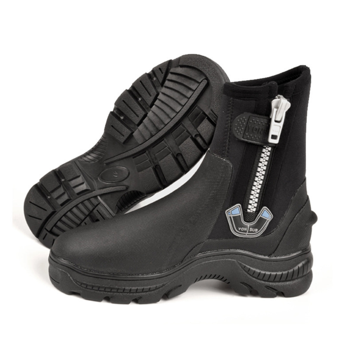 Heavy-Duty Neoprene Dive Boots Zippered 5mm Neoprene Boots Flexible Diving Booties Comfortable for Divers, Beach