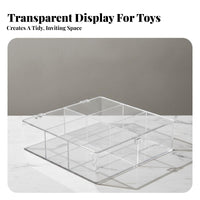 Desktop Display Cabinet Particle Proof Clear Figure Showcase Clear Figure Storage Case Large Capacity Stackable Collectible Box