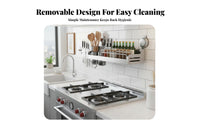 Drillwithout Drilling Installation Multifunctional Suction Rack Multi-Functional Kitchen Organizer Movable Hooks Wall Shelf Easy to Clean for Renters, Apartment Dwellers, Home Cooks, RV, Pantry