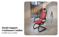 Breathable Design Woven Elastic Band Chair Flexible Support Office Seat Ergonomic Seating Furniture Lightweight for Mahjong enthusiasts, Students, Homeowners, Study Room, Small Spaces, Bedroom